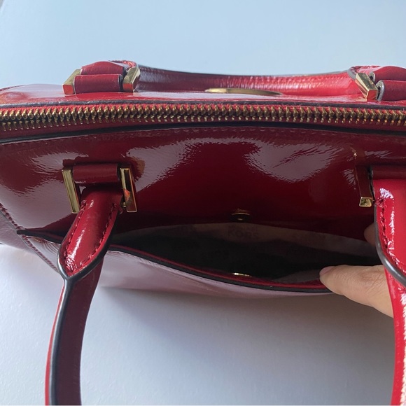 Michael Kors Hudson Red Purse Medium Leather Satchel - Picture 5 of 12